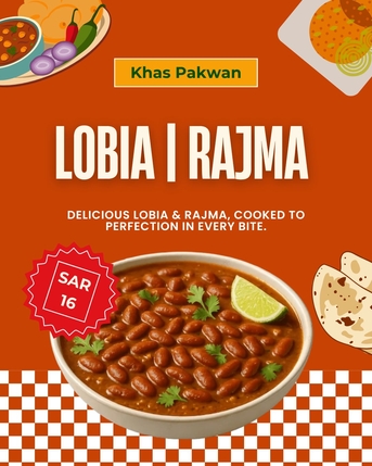 Khobar, Food, SAR 14,  Homemade Food - Rajma / Lobia