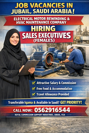 Jubail, Jobs, Outdoor Sales Executives Females