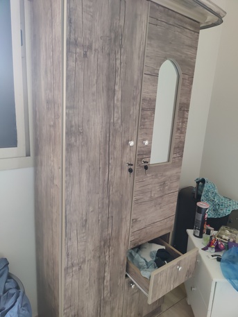 Riyadh, Furniture, SAR 300,  Selling A Bed With Mattress 120?200 Size And A Two Door Cupboard
