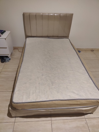 Riyadh, Furniture, SAR 300,  Selling A Bed With Mattress 120?200 Size And A Two Door Cupboard