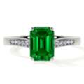 USD 1066,  Classic Emerald Cut Emerald Ring 0.71cttw For Sale At GemsNY