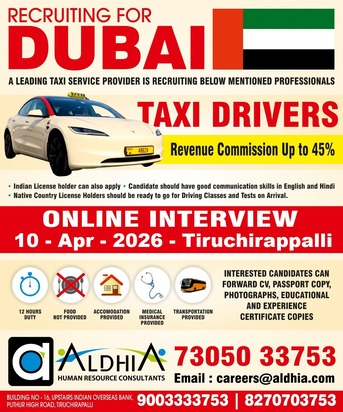 Mumbai, Jobs, Taxi Driver - UAE (Indian License Accepted)