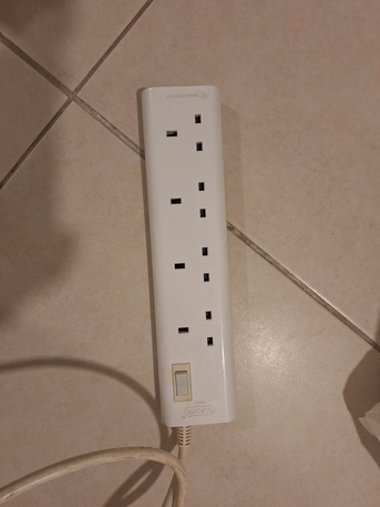 Khobar, Electrical & Plumbing, SAR 100,  Power Extension Socket, Likely A LASER Brand Model G405 Based On The Text On The Device.