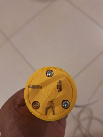 Khobar, Electrical & Plumbing, SAR 110,  Leviton 20 Amp, 250 Volt, Grounding Plug Yellow