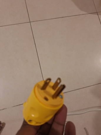 Khobar, Electrical & Plumbing, SAR 110,  Leviton 20 Amp, 250 Volt, Grounding Plug Yellow