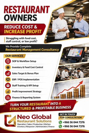 Riyadh, Business, Management Consultancy For Restaurant & Food Chains
