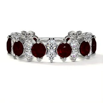 New York, Jewelry, USD 7751,  Get 3.50 Cttw Three-Quarter Eternity Ruby Wedding Ring Online