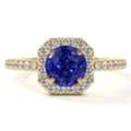 USD 2770,  Get Elegant Tanzanite Engagement Rings Prong Set With Diamonds