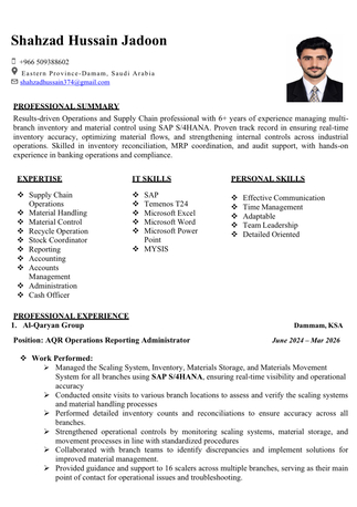 Dammam, Job Seekers, Material Control System Administrator