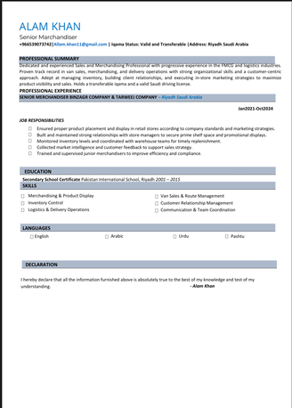 Riyadh, Job Seekers, Marchandiser Or Driver