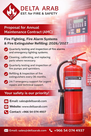 Dammam, Technical, AMC - Annual Maintenance Contract For Fire Fighting, Fire Alarm & Fire Extinguisher Refill