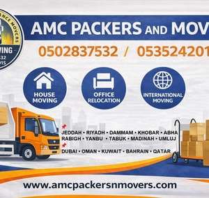 AMC PACKERS AND MOVERS FOR HOME &OFFICE FURNITURE IN JEDDAH RIYADH DAMMAM &GULF 0502837532