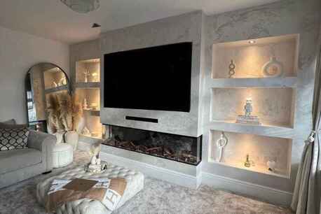 Birmingham, Labor/Moving, Built In Media Wall With Fireplace Installation Service In Birmingham, UK