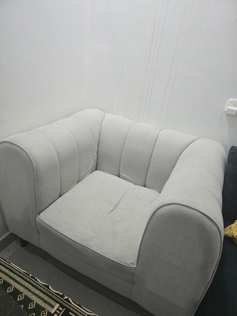 Hara, Furniture, SAR 450,  White Sofa Set 7 Seater ( 3 Seat, 2seat, 1seat, 1seat) Minimalist Design