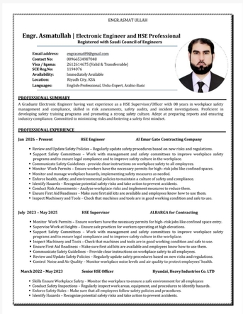 Riyadh, Job Seekers, HSE SUPERVISOR/ HSE OFFICER