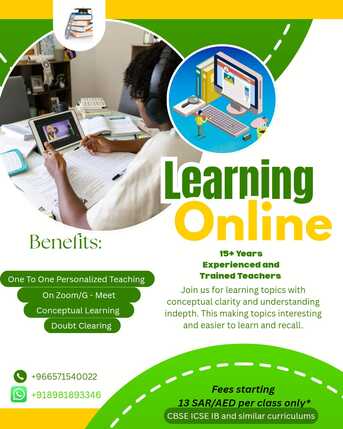 Riyadh, Lessons Offered, Online Tuition (for Class VI-X) Available At Nominal Fees