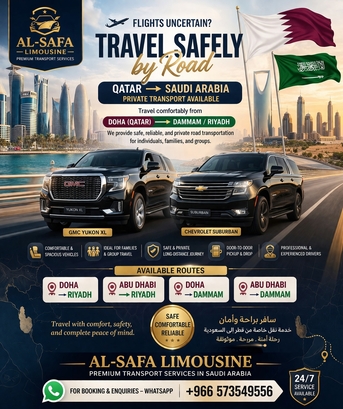 Doha, Passenger Transport, ✈️ Flights Uncertain? Travel Safely By Road  Qatar ➜ Saudi ArabPrivate Transport Available