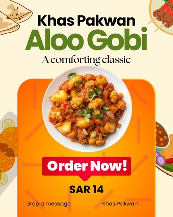 Khobar, Food, SAR 14,  Homemade Food - Aloo Gobi