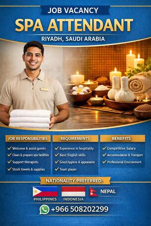 Buraidah, Jobs, SPA ATTENDANT