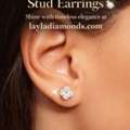 GBP 675,  Luxury Diamond Stud Earrings &ndash; Elegant Clover Design | Layla Diamonds
