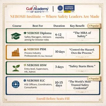Dubai, Lessons Offered, NEBOSH Certificate &ndash; Risk Assessment Mastery