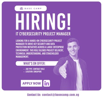 Singapore, Jobs, Hiring IT Cybersecurity Project Manager In Singapore - Base Camp Recruitment