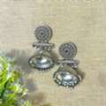 INR 700,  Trendy Oxidised Jhumka Earrings &ndash; Silver Look Statement Jewellery