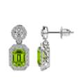 USD 1853,  AAAA Quality Emerald Gemstone Earrings With Round Diamonds