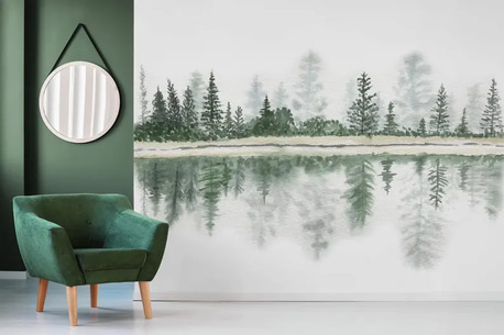 Mumbai, Business, Peaceful Lake And Forest Peel Wallpaper | Nature Wall Mural