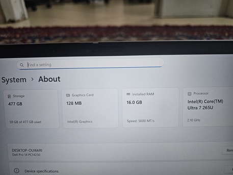 Riyadh, Computers, SAR 3500,  Dell Pro 14 - Intel Core Ultra 7,16gb,512nvme Storage,14" Full HD Display