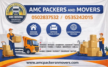 Jeddah, Labor/Moving, JEDDAH TO RIYADH HOUSE AND OFFICE FURNITURE MOVERS AMC PACKERS AND MOVERS 0502837532