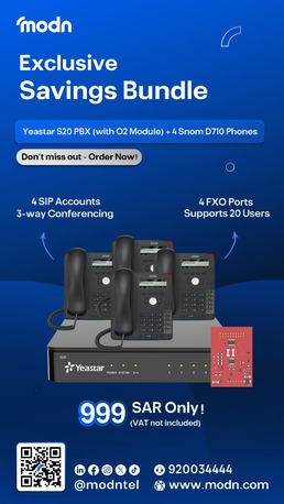 Riyadh, Appliances, SAR 999,  "عرض خاص: سنترال ياستار S20 PBX مع 4 هواتف سنوم D710 بـ 999