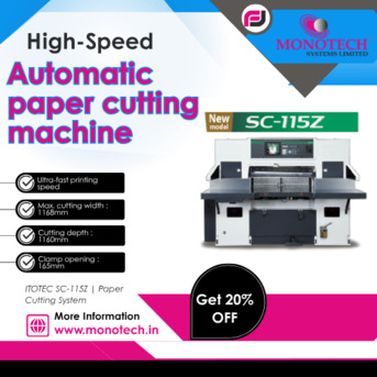 New Delhi, Machinery, Buy High-Speed Automatic Paper Cutting Machine Monotech