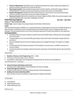 Jubail, Job Seekers, Planning Engineer ( Primavera , Ms Project , Power BI Expert)