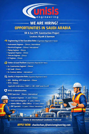 Dammam, Jobs, Hiring For Major Oil & Gas EPC Construction Project - Saudi Arabia - Riyadh & Dammam
