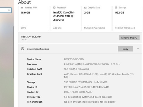 Riyadh, Computers, SAR 900,  Lenovo Laptop Core I7- Ram-16GB Graphics Card-2GB Storge 1000GB