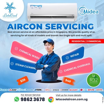 Singapore, Air Conditioners, SGD 25,  Midea Aircon Servicing