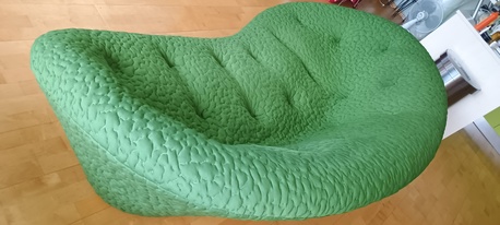 Prague, Furniture, CZK 65000,  Ligne Roset Ploum &ndash; Large High-back Version In MOBY/Grass + Matching Ottoman