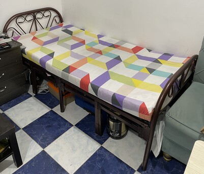 Mangaf, Furniture, KWD 28,  Foldable Bed, Side Table, 4 Door Wardrobe And TV Table And 2 Seater Sofa For Sale!