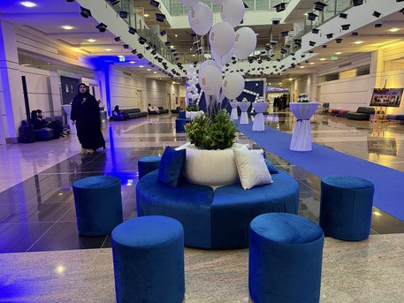Sulai, Furniture, SAR 700,  Modular Round Sofa With 6 Puff Seating, Cushion & Center Planter