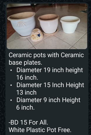 Adliya, Furniture, BHD 1,  Ceramic Pots  And Chinese Pot For Sale