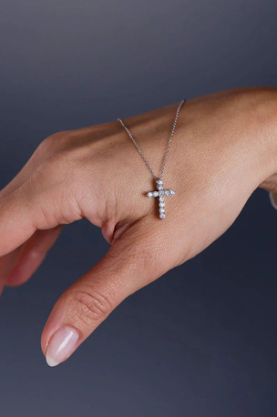 London, Jewelry, GBP 1050,  Best Quality Cross Lab-Grown Diamond Necklace Layla Diamonds