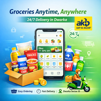 Dwarka, Food, INR 100,  Order Groceries Anytime &ndash; 24/7 App In Dwarka Sector 15 With Fast Delivery  Description: