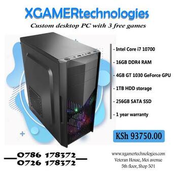 Nairobi, Computers, KES 93750,  Tailor Made Desktop With Core I7 And 16GB RAM