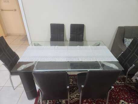 Mushrefah, Furniture, SAR 7000,  Glass Dining Table With 6 Chairs &ndash; Excellent Condition
