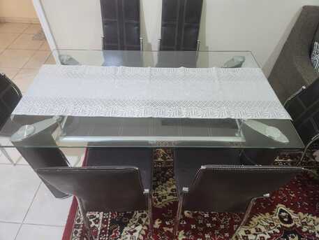 Mushrefah, Furniture, SAR 7000,  Glass Dining Table With 6 Chairs &ndash; Excellent Condition