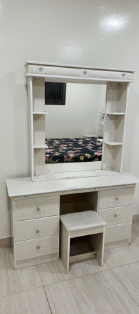 Abha, Furniture, SAR 1200,  Want To Sell Double Bed, Full Size Wardrobe And Dressing Table