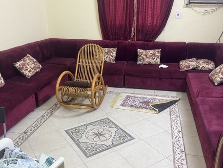 Jeddah, Furniture, SAR .1200,  12 Members Sofa Set With 8 Pillows  In Good Condition Along With Centre Table For Sale