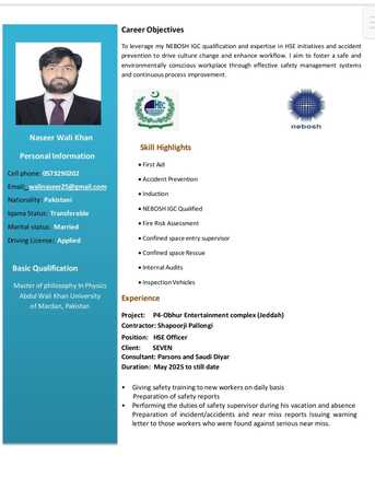 Jeddah, Job Seekers, &lrm;Looking For Safety Officer Postion