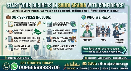 Khobar, Marketing, The Business Consultant (Business Start Up Formation & Support Services MISA & ZATCA)....